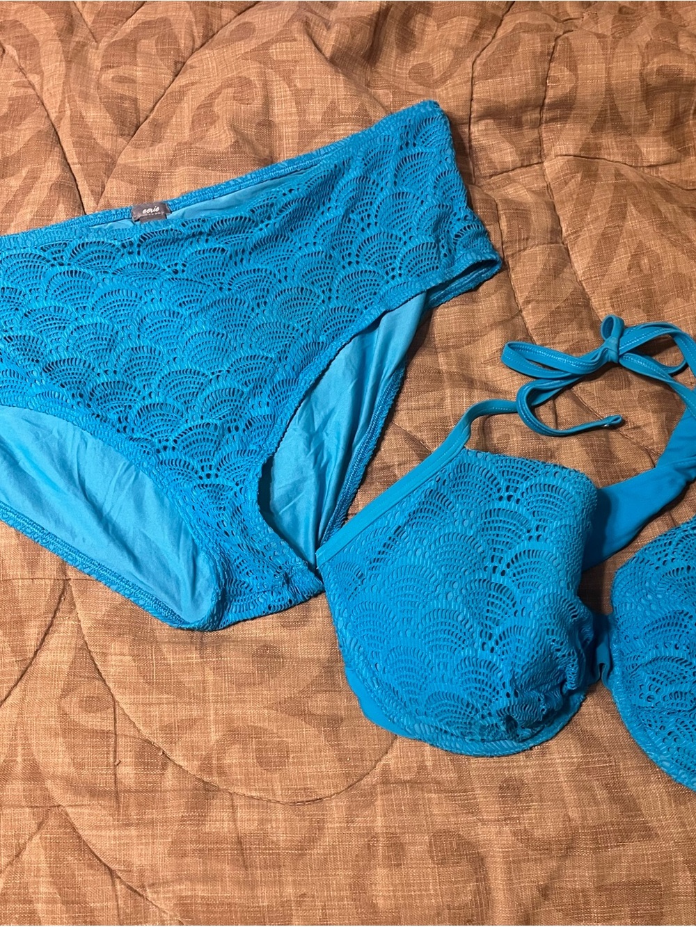 aerie Blue Crochet Bikini Set